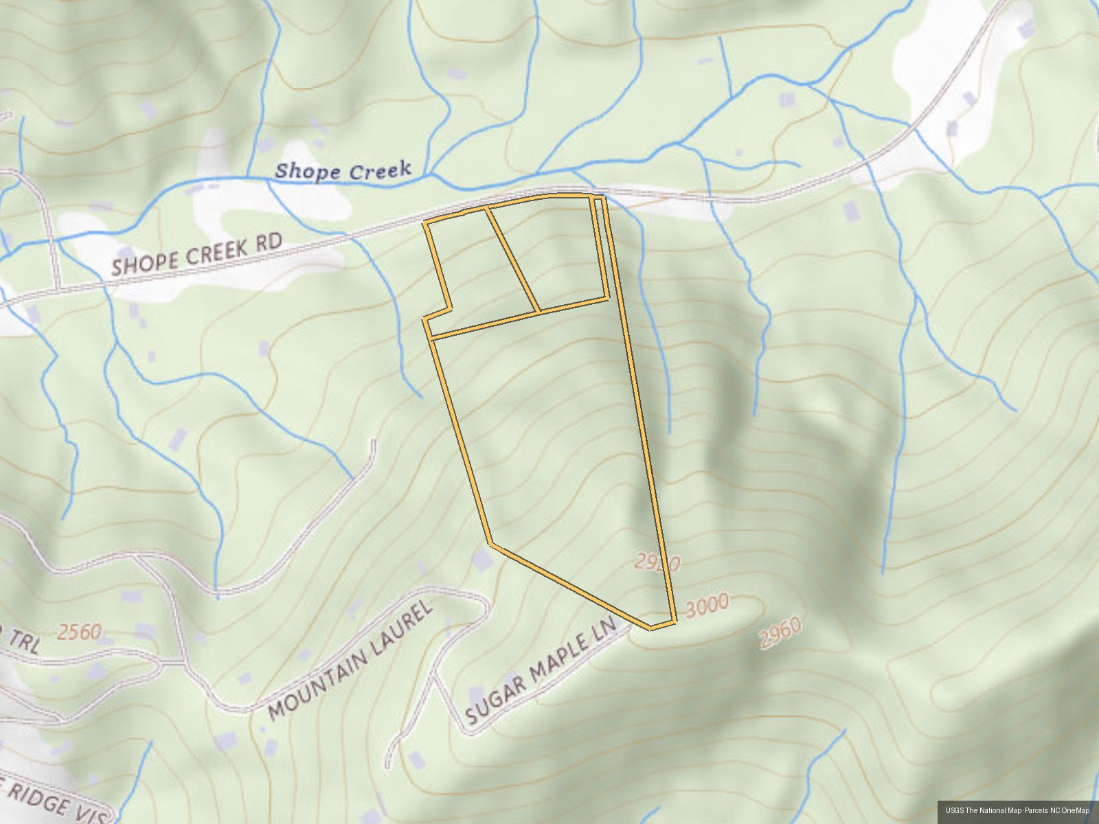 Topographic map of the tract
